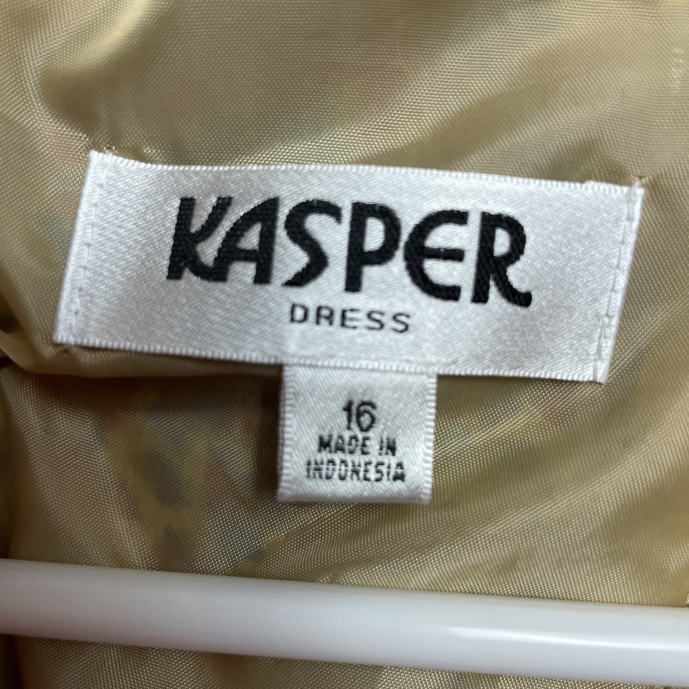 Kasper Y2K Babydoll Midi Dress Size 16 Beige Red Boho Paisley Sleeveless Fairy - Picture 3 of 10